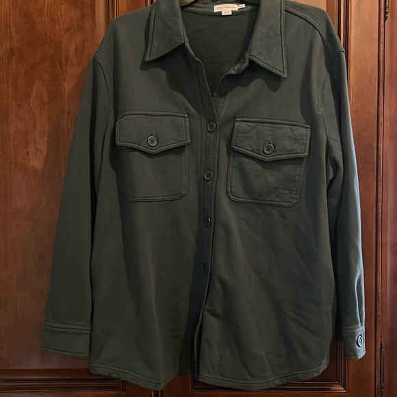 Good American Teal fleece lined Shacket 16/18 - Picture 2 of 5